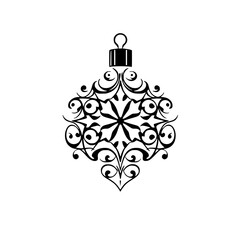 Fototapeta premium Ornate Black & White Christmas Ornament Design