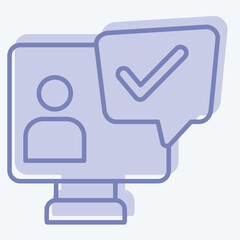 Icon Video Chat. related to Speech symbol. two tone style. design editable