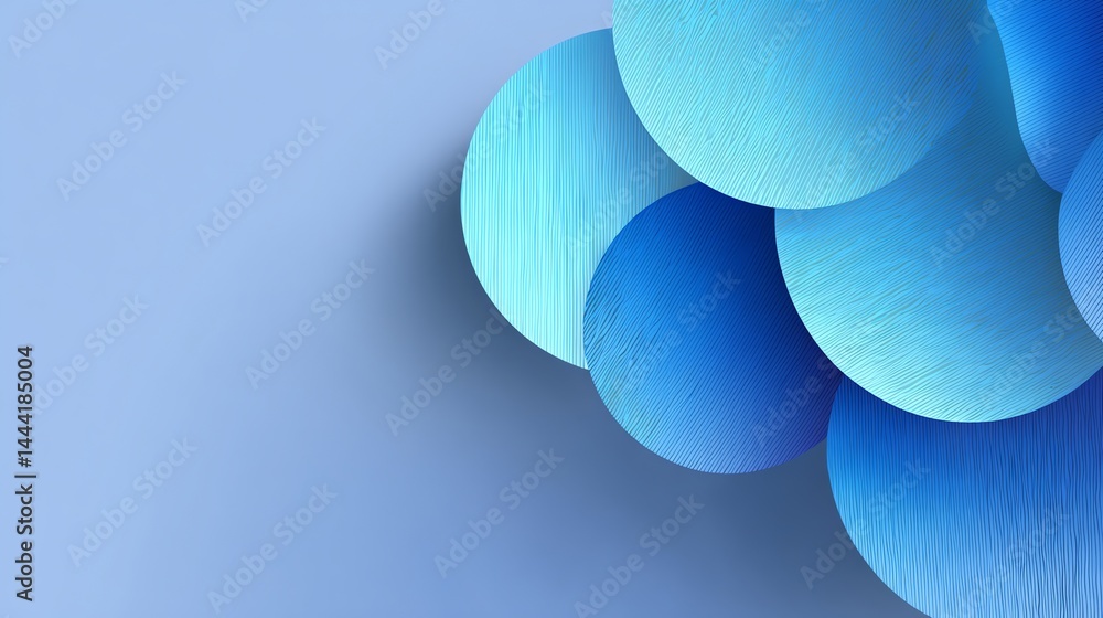 Poster abstract blue circles background with textural details for modern design projects