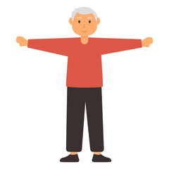 Senior Retirement Activities Illustration. Isolated on White Background. Vector Cartoon Character.