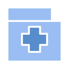 Symbolic medical folder icon representing health records and information