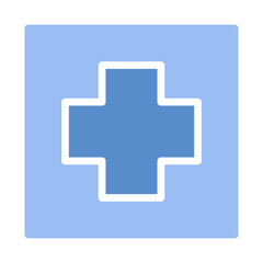 Stylized medical cross symbol with clean, contemporary design aesthetic