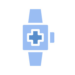 Digital healthcare wearable gadget illustration with cross for medical monitoring