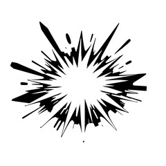 Obraz premium Black & White Comic Explosion Burst - Retro Style Graphic