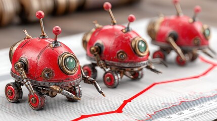 Adaptive emotional trading bots icon concept depicting machines designed for real-time automated trading decisions