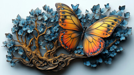 butterfly on a yellow flower