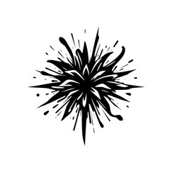 Fototapeta premium Abstract Black Ink Explosion Burst, Isolated on White