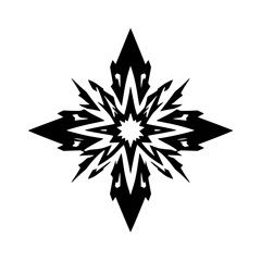 Obraz premium Elegant Black Snowflake Vector, Minimalist Christmas Design