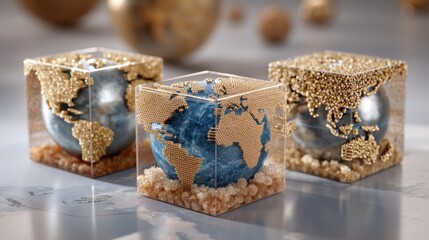 Advanced ai-led global wealth restoration platforms icon concept representing innovative financial solutions worldwide