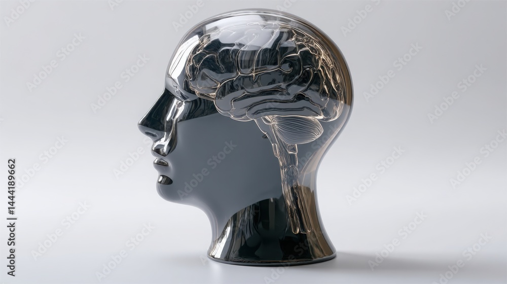 Poster conceptual icon representing ai emotional bias mitigation in investing for enhanced decision making 