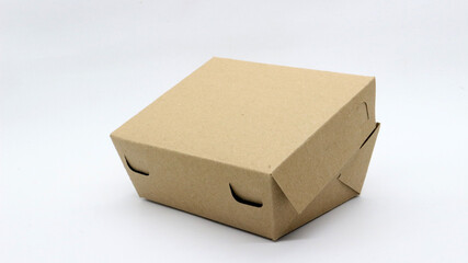 Cardboard lunch box isolated