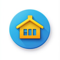 Obraz premium Home Graphic. Main Page Button for Web Navigation in Cyberspace