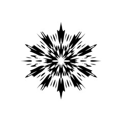Obraz premium Abstract Black Burst on White: Geometric Design, Energy, and Explosion