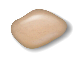 Illustration of a smooth, light brown stone with realistic shading on white background. The stones polished texture and neutral tones suggest natural beauty and simplicity.