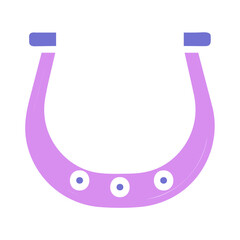 Minimalist horseshoe icon with soft purple hues and subtle details design