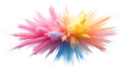 Explosion of rainbow dust powder translucent PNG with a background that is isolated. brilliant colourful impact, lgbt, celebration, festival, party, dynamic blast eruption, and colour run element