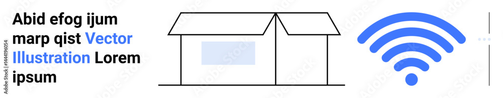 Aufkleber minimalistic house outline with a wireless signal symbol representing smart technology and wireless 