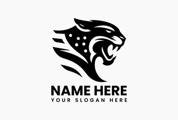 Abstract jaguar head built from angular polygons, modern vector icon for tech and automotive brands