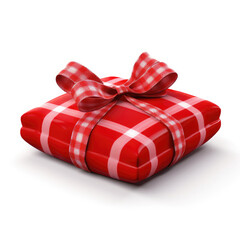 Title: Realistic Plush Gift Box with Decorative Bow and Soft Details