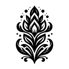 Elegant Black and White Floral Design on White Background
