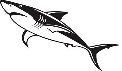 Fototapeta premium Stylized Predatory Shark in Attack Pose.