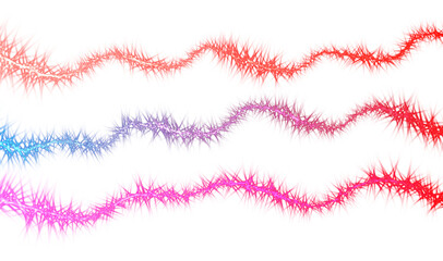 Neon lighting sparkles glittering on transparent background. Abstract glowing neon color gradient overlay effects. Png file