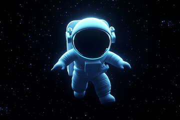 Astronaut floating in the vastness of space, surrounded by twinkling stars and cosmic beauty