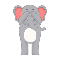 Baby Elephant Character. Vector Illustration in Cute Cartoon Design.