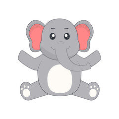 Baby Elephant Character. Vector Illustration in Cute Cartoon Design.