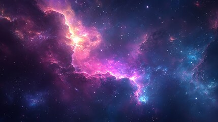 Vibrant purple and pink nebula cosmic space background image sky art blue dark stars night color