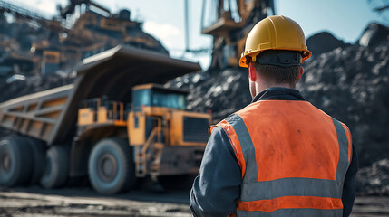 Miner Supervising Operations at a Coal Mine