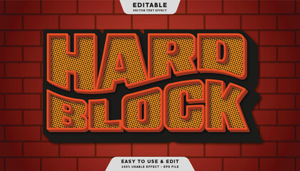 hard block editable text effect with modern style