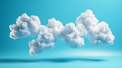 Fluffy white clouds floated in the sky