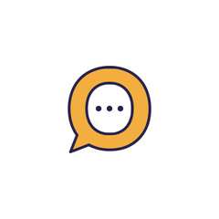 letter O chat message app logo vector illustration template design
