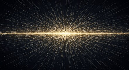 Golden Light Bursting From a Central Point on Dark Background