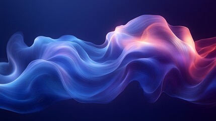 Obraz premium abstract blue and pink waves on a dark background