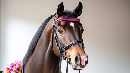 Horse head shot, elegant and refined