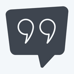 Icon Qoute. related to Speech symbol. glyph style. design editable