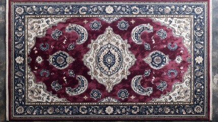  area rug with a red and blue design