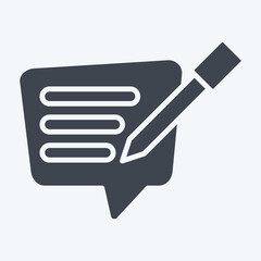 Icon Text Message. related to Speech symbol. glyph style. design editable