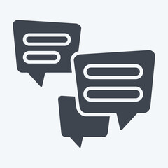 Icon Multiple Chat. related to Speech symbol. glyph style. design editable