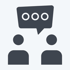 Icon Discussion. related to Speech symbol. glyph style. design editable