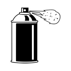 Spray Paint Can Illustration - Black & White
