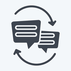 Icon Exchanging Opinions. related to Speech symbol. glyph style. design editable