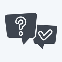 Icon FAQ. related to Speech symbol. glyph style. design editable