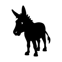 Black Donkey Silhouette Vector Illustration