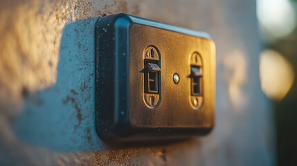 Dark wall switch, double toggle, outdoor light