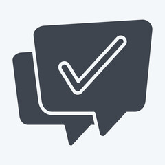 Icon Video Chat. related to Speech symbol. glyph style. design editable 1 1