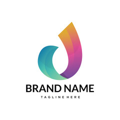 j abstract gradient typography letter logo design