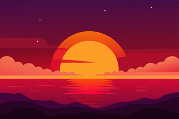 sunset over the ocean